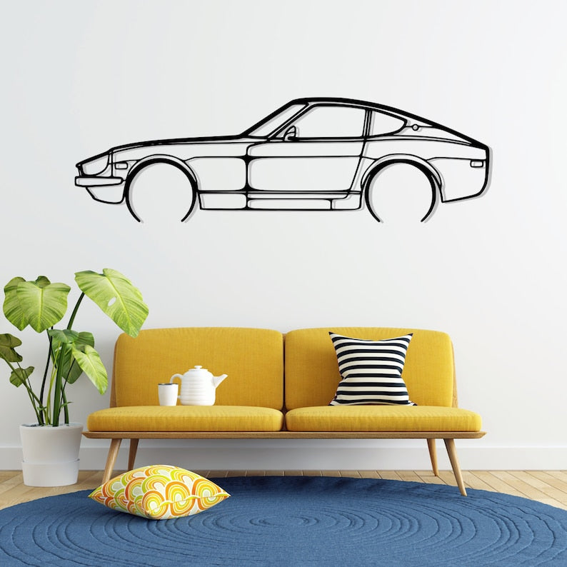 280Z Coupe Detailed Metal Car Silhouette Wall Art