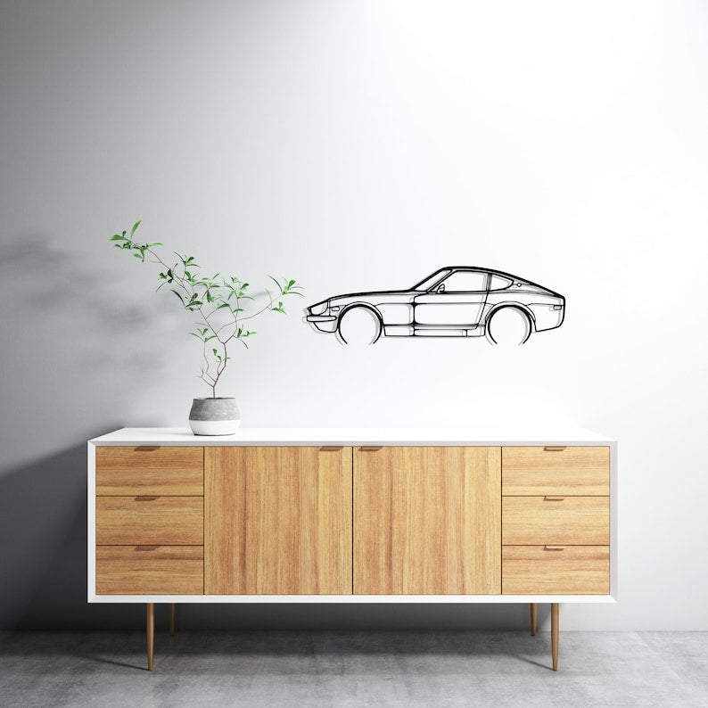 280Z Coupe Detailed Metal Car Silhouette Wall Art