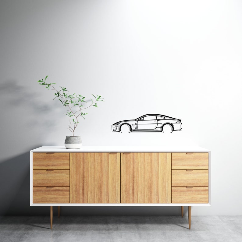 XK Detailed Metal Car Silhouette Wall Art