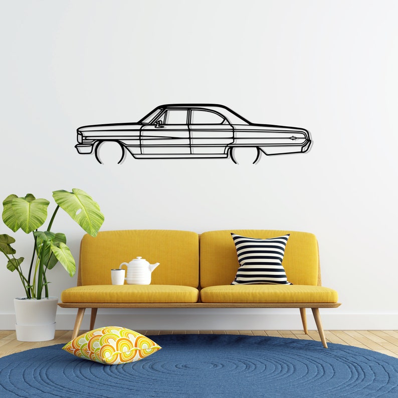 Ford Galaxie 500XL Detailed Silhouette Metal Wall Art