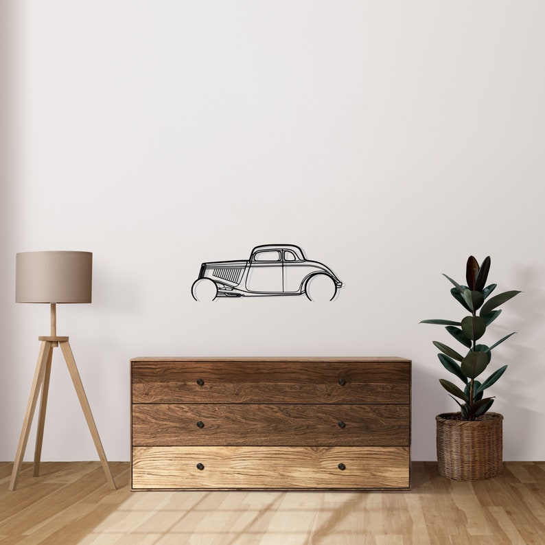 Highboy 1934 Detailed Metal Car Silhouette Wall Art