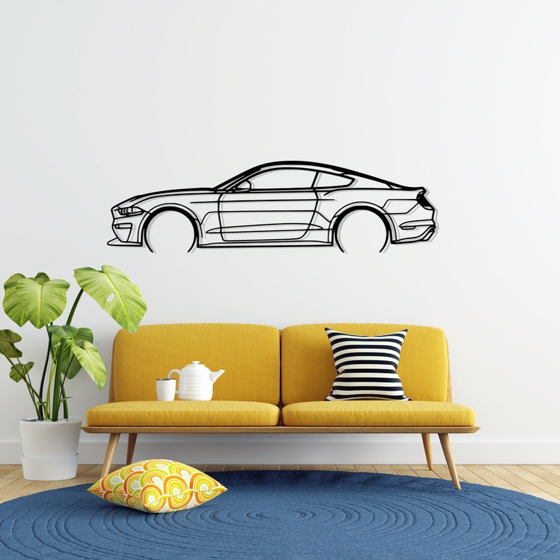 SM Edition Mustang Detailed Metal Car Silhouette Wall Art