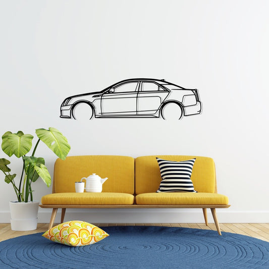 CTSV Cadillac Detailed Metal Car Silhouette Wall Art