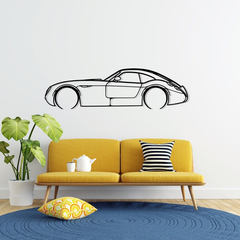 GT MF4 Detailed Metal Car Silhouette Wall Art