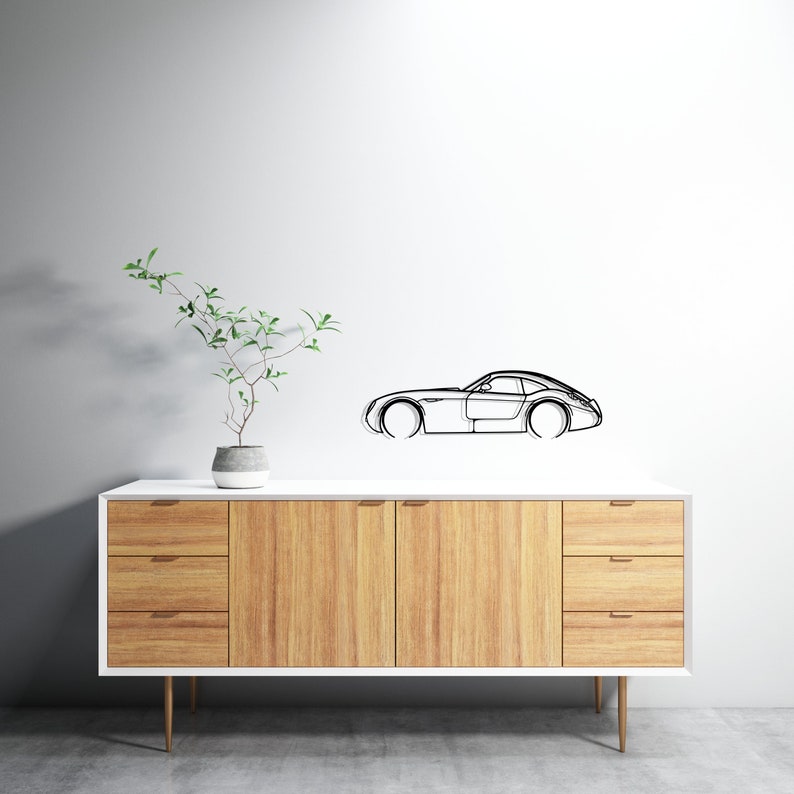 GT MF4 Detailed Metal Car Silhouette Wall Art