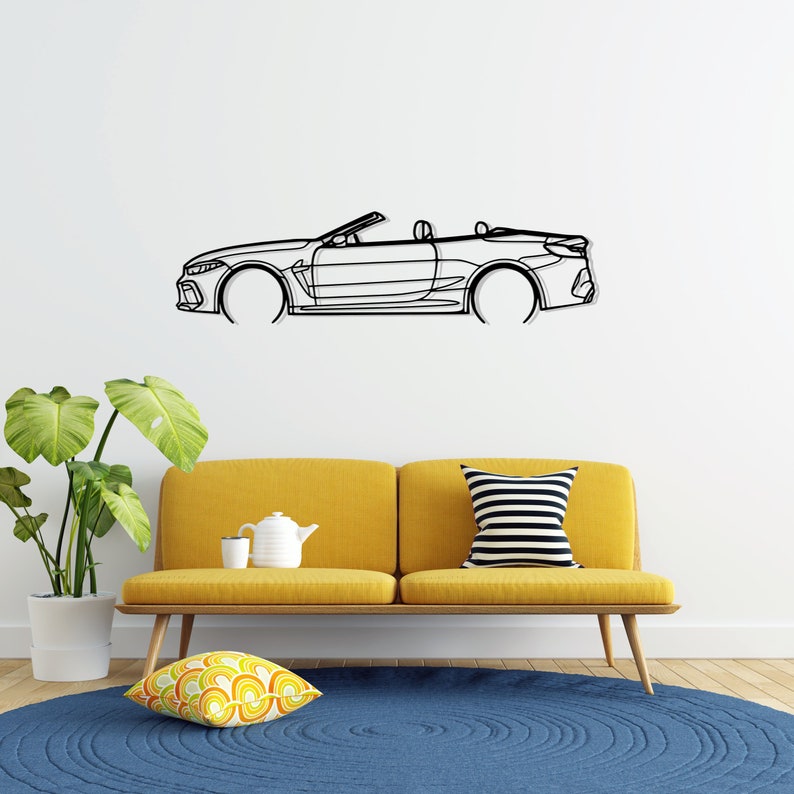 BMW M8 Competition Detailed Metal Car Silhouette Wall Art