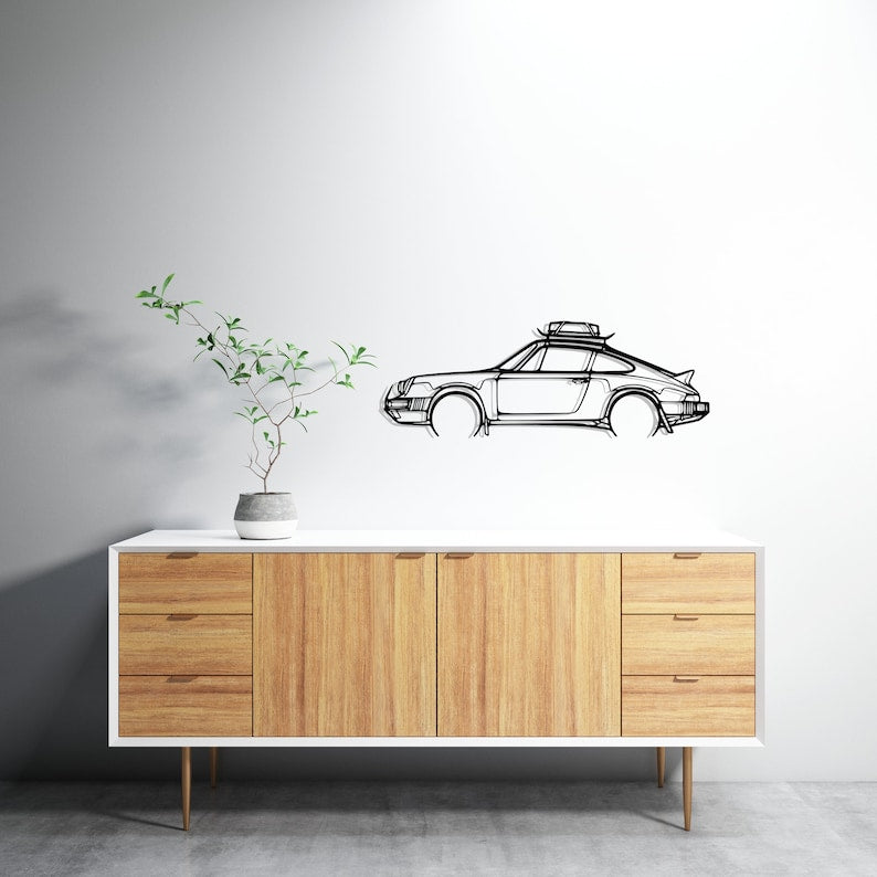 911 Safari Detailed Metal Car Silhouette Wall Art