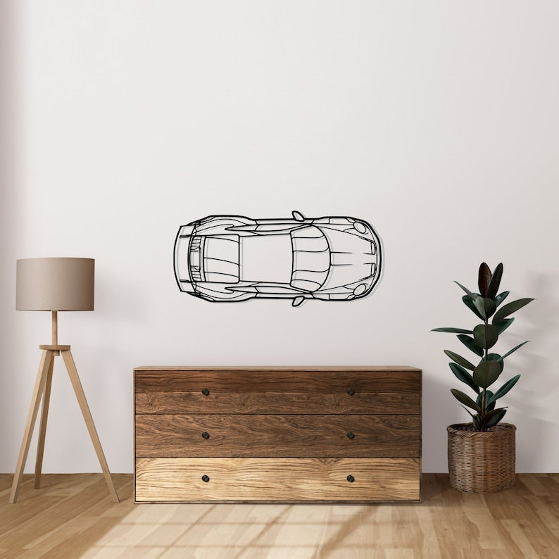 911 GT3 Model 992 TOP Metal Car Silhouette Wall Art