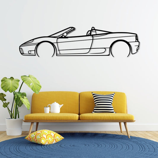 360 Spyder Detailed Metal Car Silhouette Wall Art