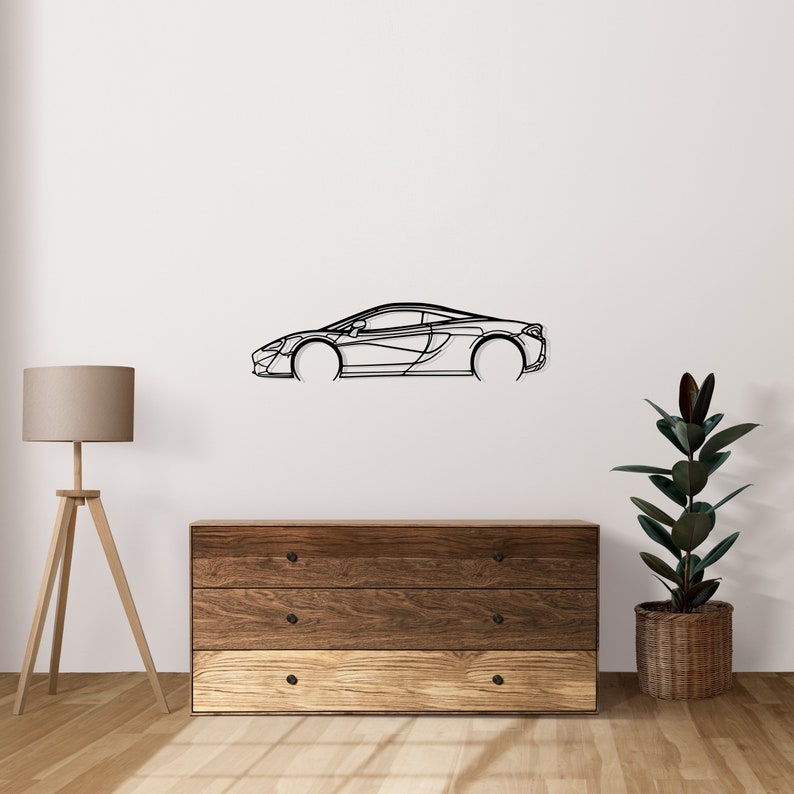 McLaren 570S Metal Car Silhouette Wall Art