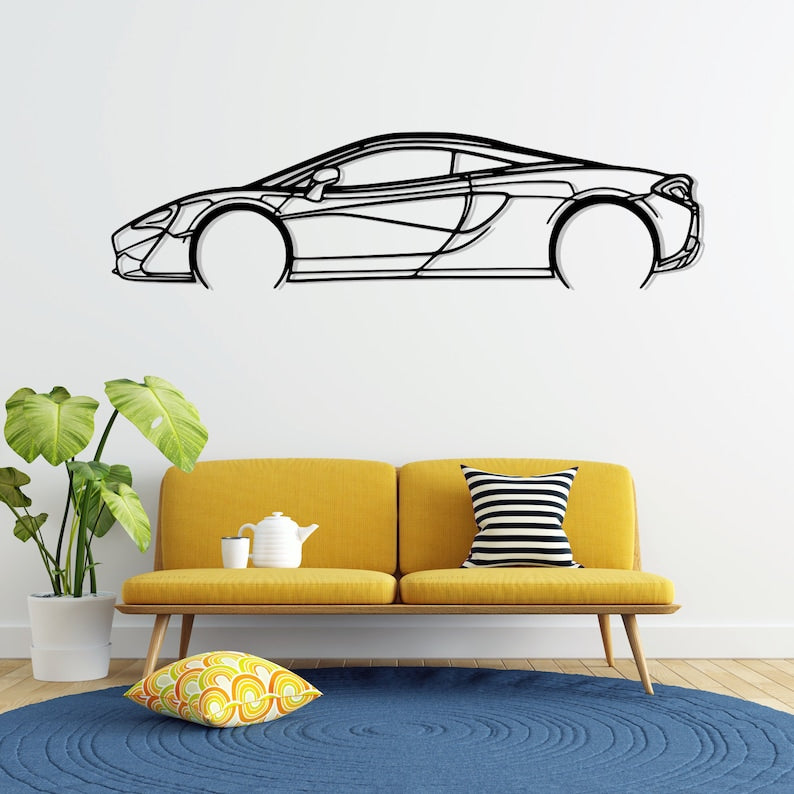 McLaren 570S Metal Car Silhouette Wall Art