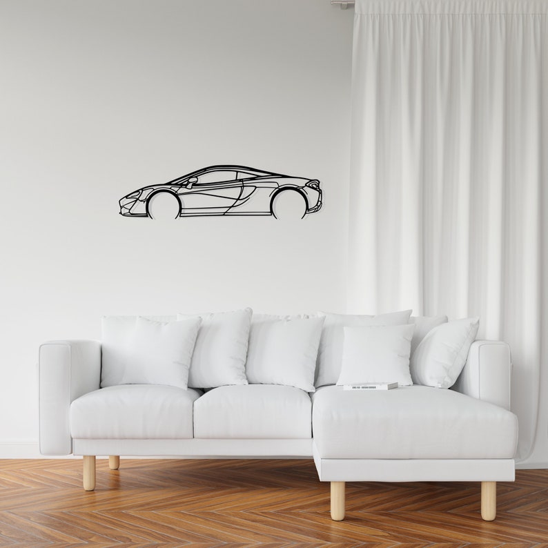 McLaren 570S Metal Car Silhouette Wall Art