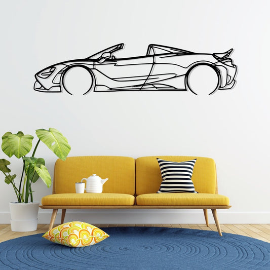 765 LT Detailed Metal Car Silhouette Wall Art