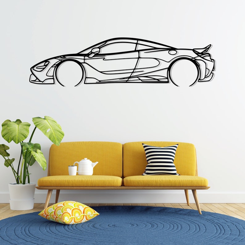 McLaren 765LT Coupe Detailed Silhouette Metal Wall Art