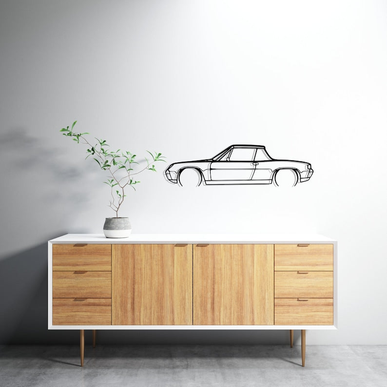 914 1970 Detailed Metal Car Silhouette Wall Art