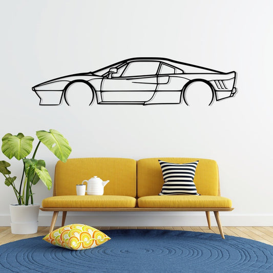 Ferrari 288 GTO Detailed Silhouette Metal Wall Art