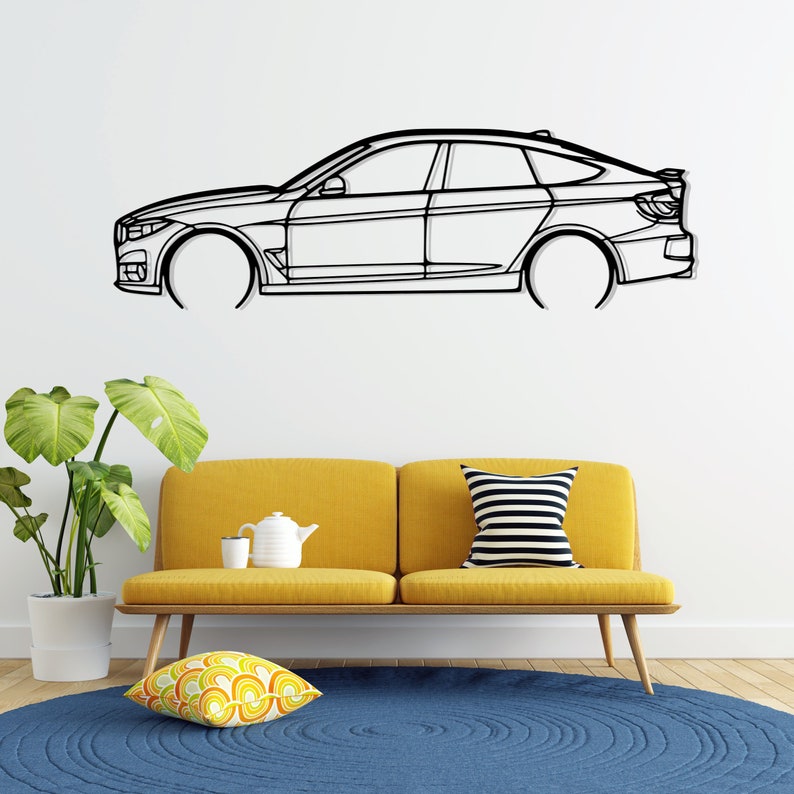 BMW 330 GT 2018 Detailed Metal Car Silhouette Wall Art