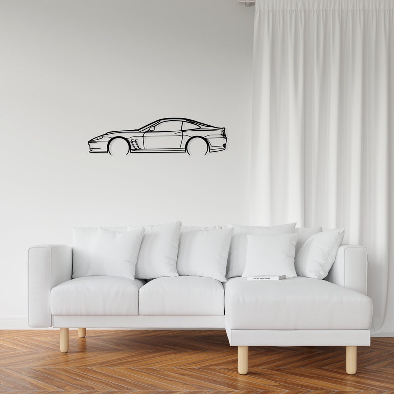 Ferrari 550 Maranello Detailed Metal Car Silhouette Wall Art