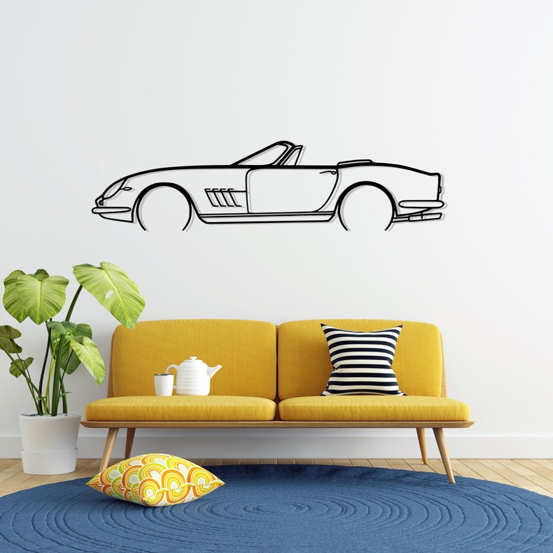 NART Spyder 1967 Detailed Metal Car Silhouette Wall Art