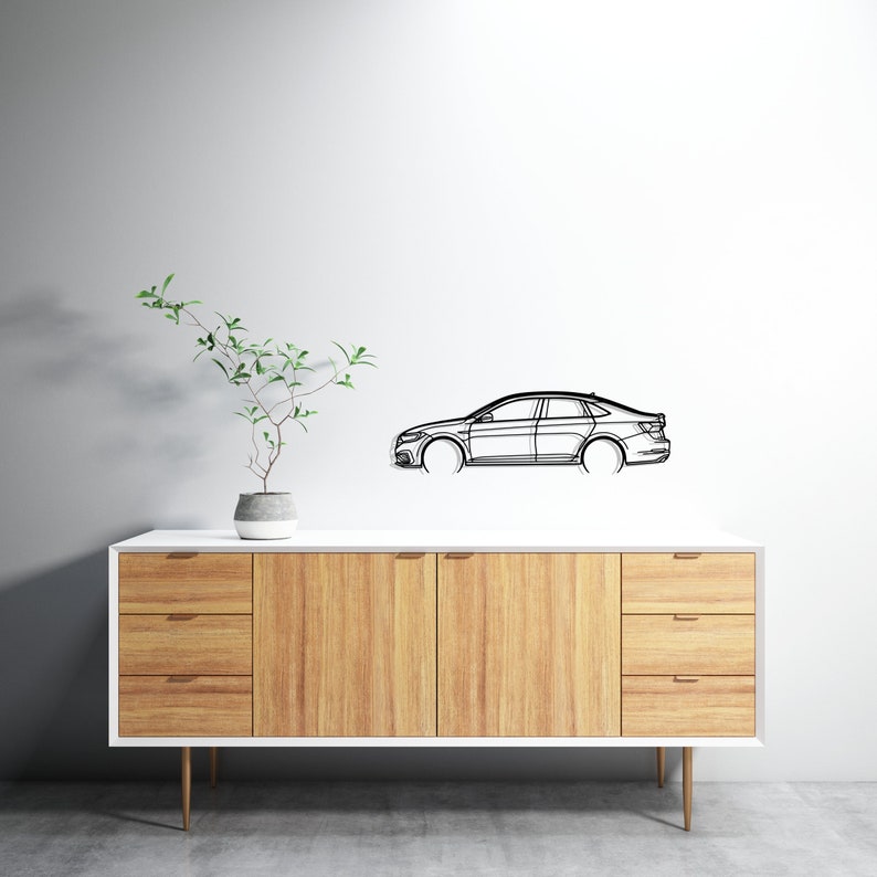 Jetta GLI 2020 Detailed Metal Car Silhouette Wall Art