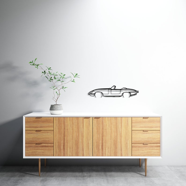 XKE Convertible 1967 Detailed Metal Car Silhouette Wall Art