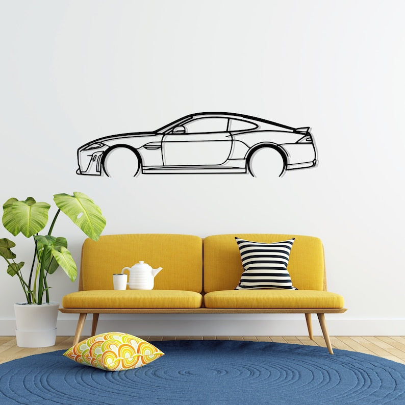 Jaguar XKRS Detailed Metal Car Silhouette Wall Art