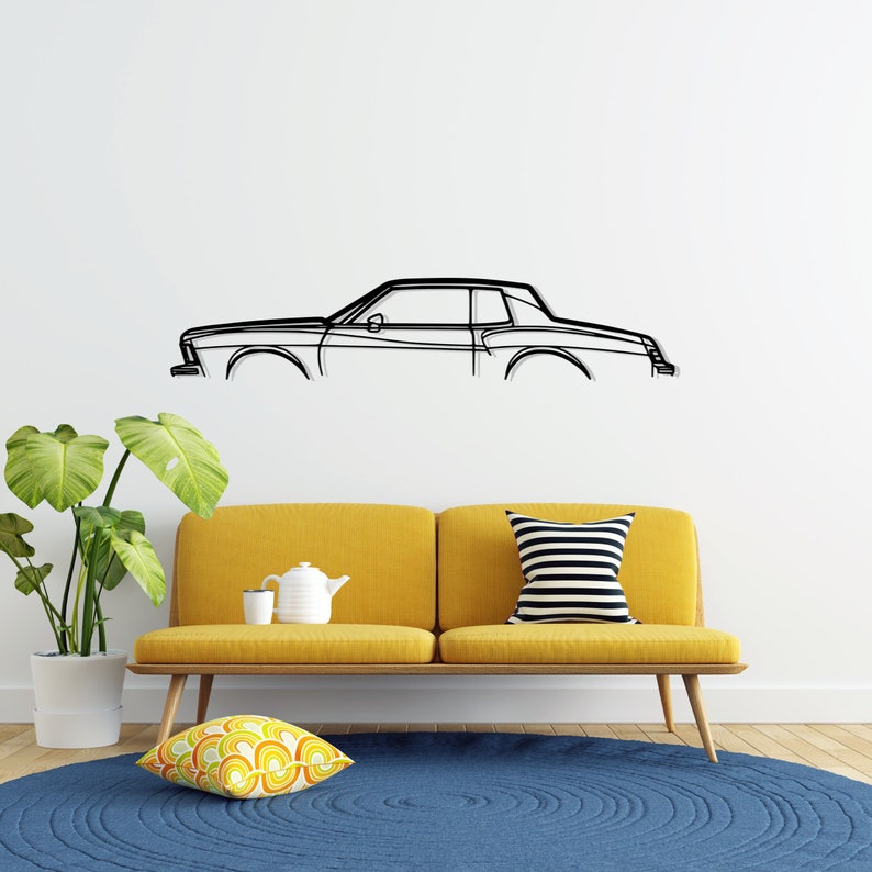 Monte Carlo 1979 Detailed Metal Car Silhouette Wall Art