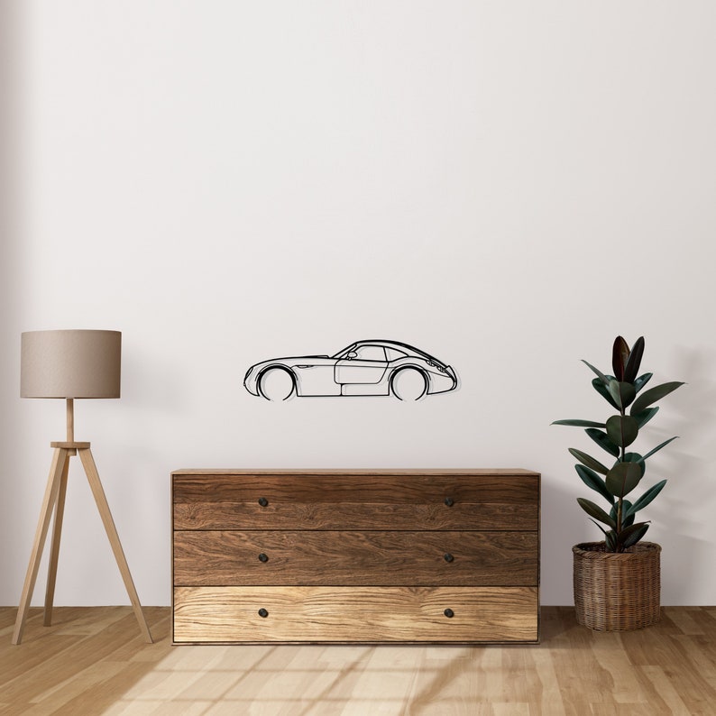 GT MF4 Detailed Metal Car Silhouette Wall Art