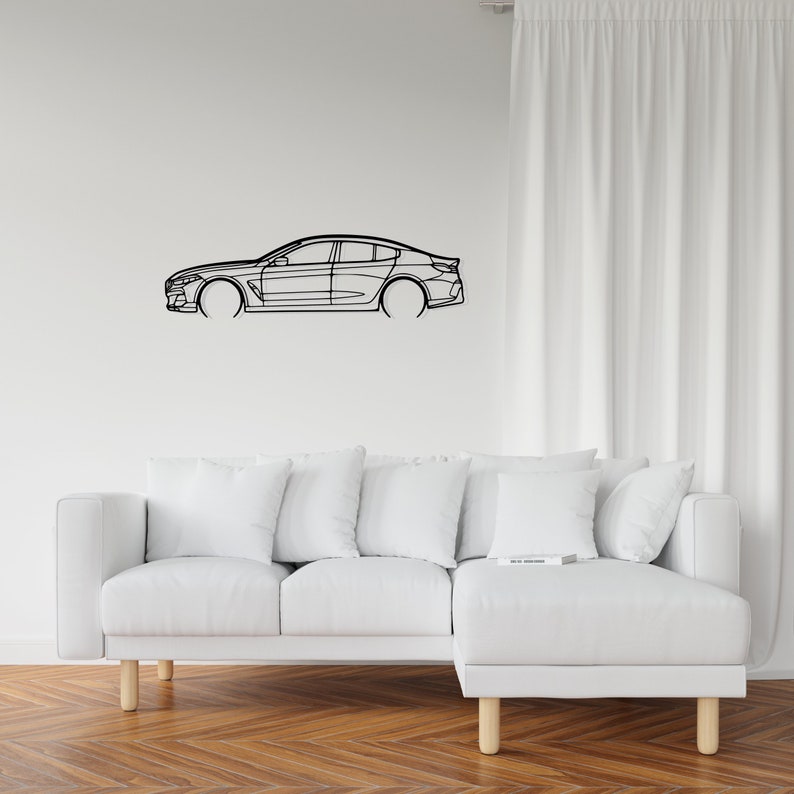 BMW Alpina B8 Detailed Metal Car Silhouette Wall Art