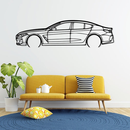 BMW Alpina B8 Detailed Metal Car Silhouette Wall Art