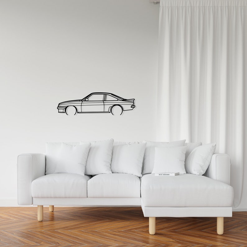 Opel Manta GTE 1987 Detailed Metal Car Silhouette Wall Art