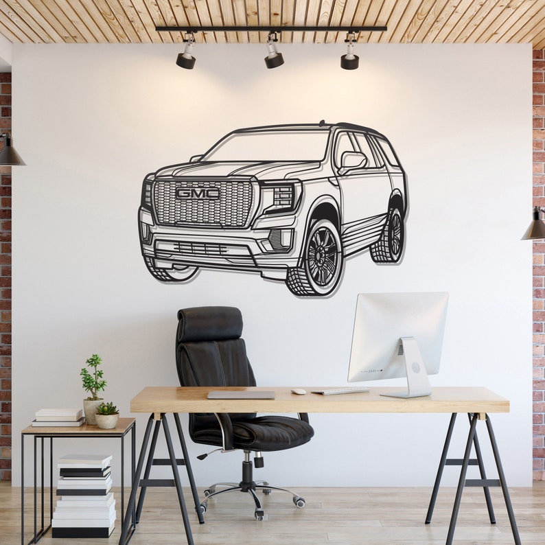 GMC DENALI PERSPECTIVE Metal Car Silhouette Wall Art